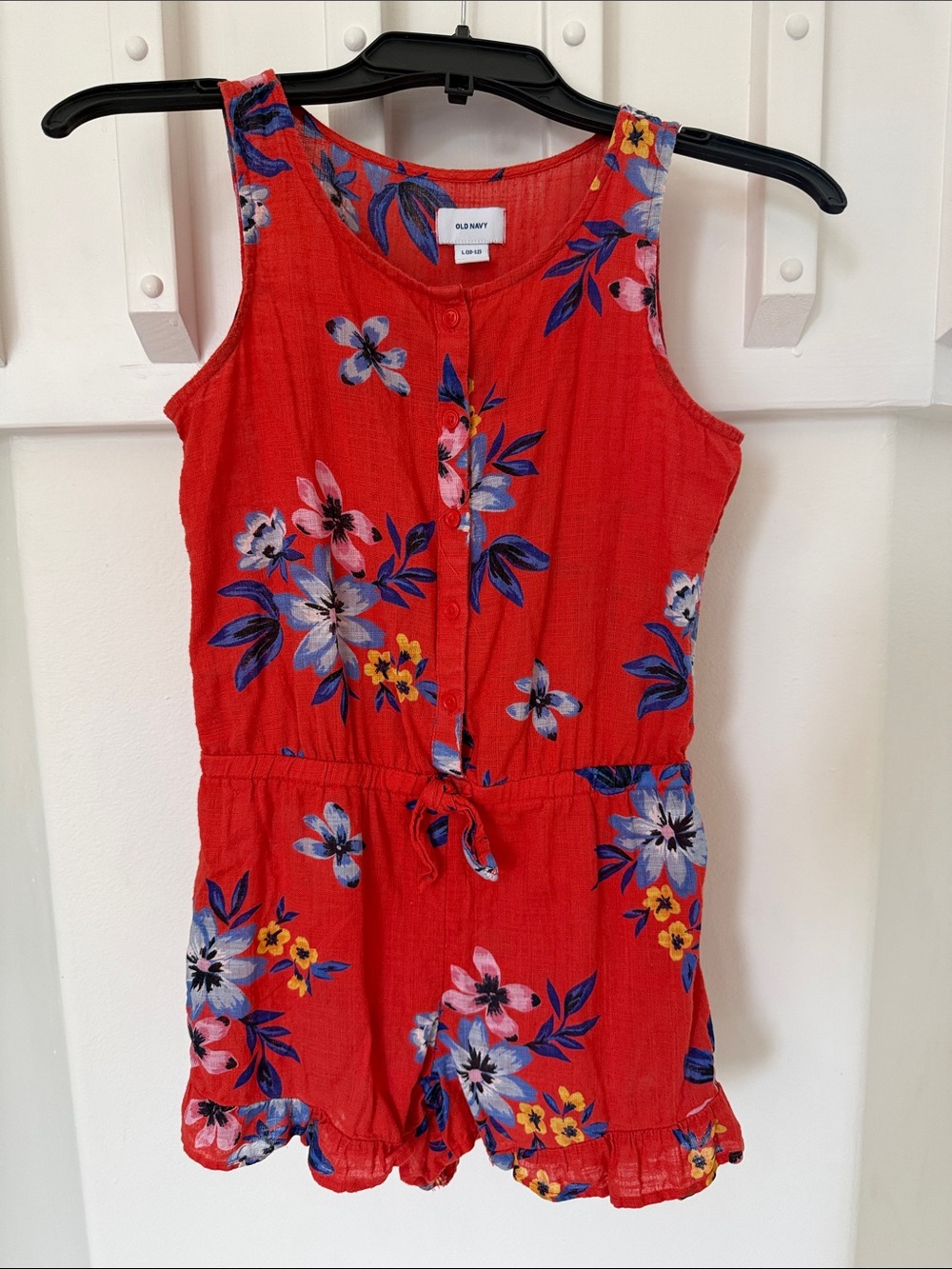 Old Navy Red Floral Sleeveless Girls' Romper